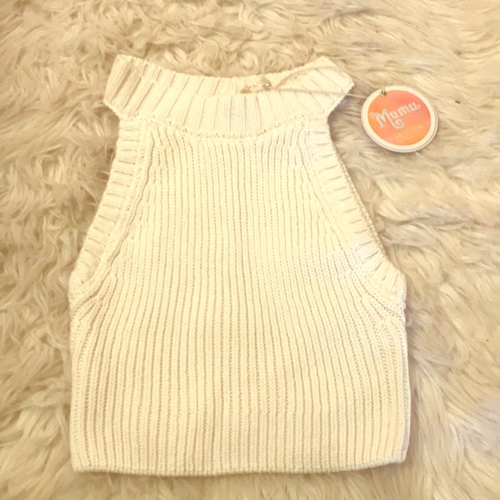 NWT Show me your Mumu white sleeveless crop top!!!